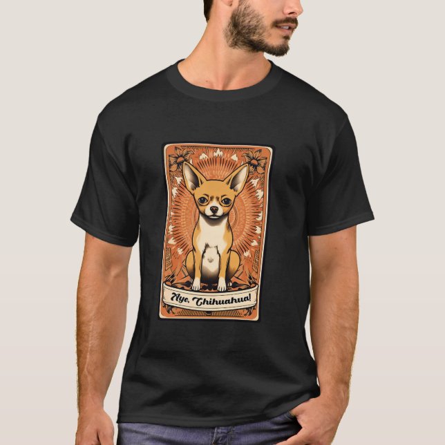 Camiseta Chihuahua Tarot Card Chihuahua Mãe Halloween D (Frente)