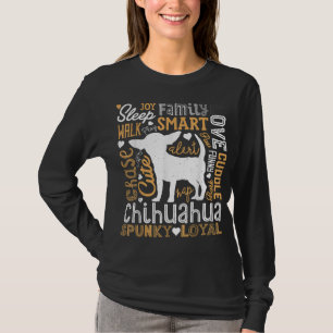 Camiseta Chihuahua Typografia Palavra Arte Engraçada Cachor