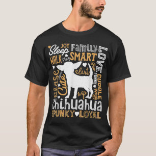 Camiseta Chihuahua Typografia Palavra Arte Engraçada Cachor