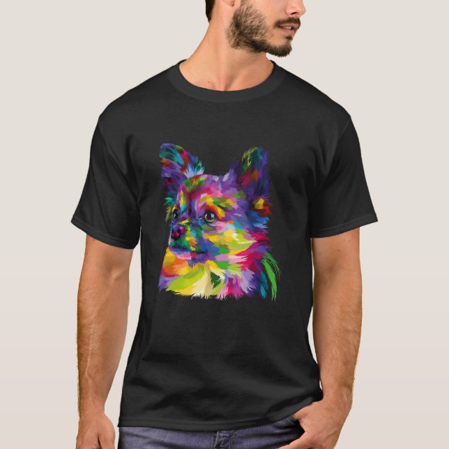 Camiseta Chihuahua Water Color Paint Splat (Frente)