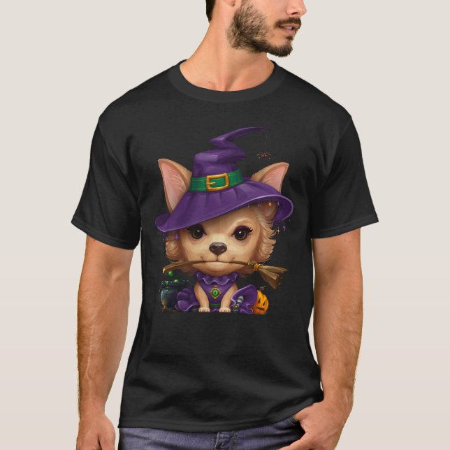 Camiseta Chihuahua Witch T-Shirt (Frente)