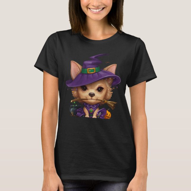 Camiseta Chihuahua Witch T-Shirt (Frente)