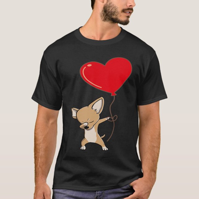 Camiseta Chihuahua With Heart Balloon Valentines Day Love B (Frente)