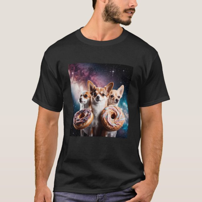 Camiseta Chihuahuas In Space Donuts Chihuahuas Boys Girls W (Frente)