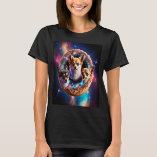 Camiseta Chihuahuas Na Rosquinha Espacial Chihuahuas Menina