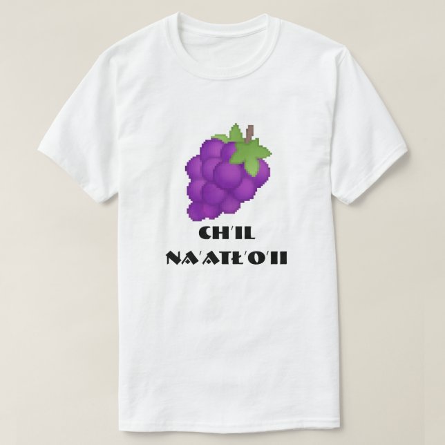 Camiseta Chil naatłoii, Uva no navajo (Frente do Design)