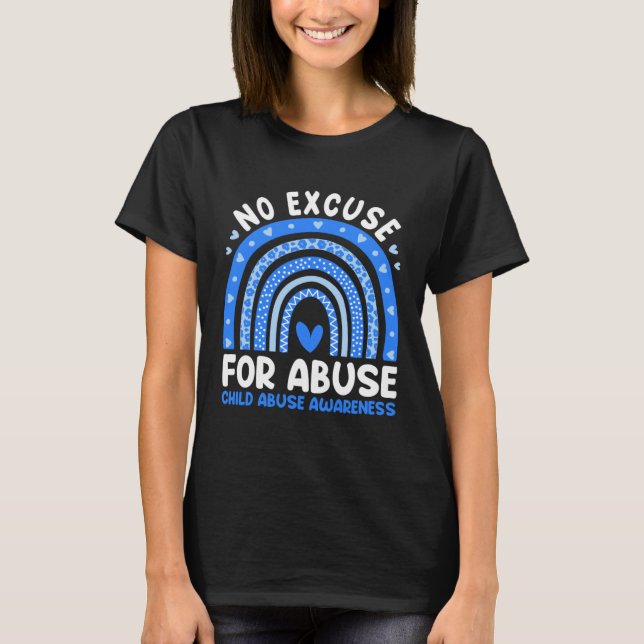 Camiseta Child Abuse Prevention Awareness Month Blue Rainbo (Frente)