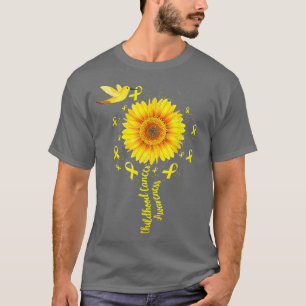 Camiseta Childhood Cancer Awareness Cute Sunflower Hummingb
