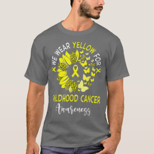 Camiseta Childhood Cancer Awareness Leopard Sunflower 