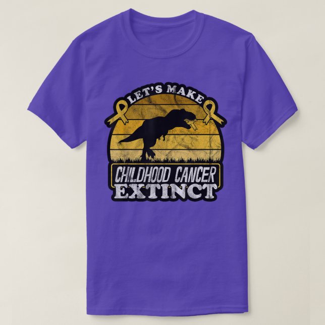 Camiseta Childhood Cancer Awareness - T-Rex Dinosaur Suppor (Frente do Design)