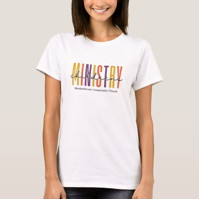 Camiseta Children Ministry Neutral Color Custom Church (Frente)