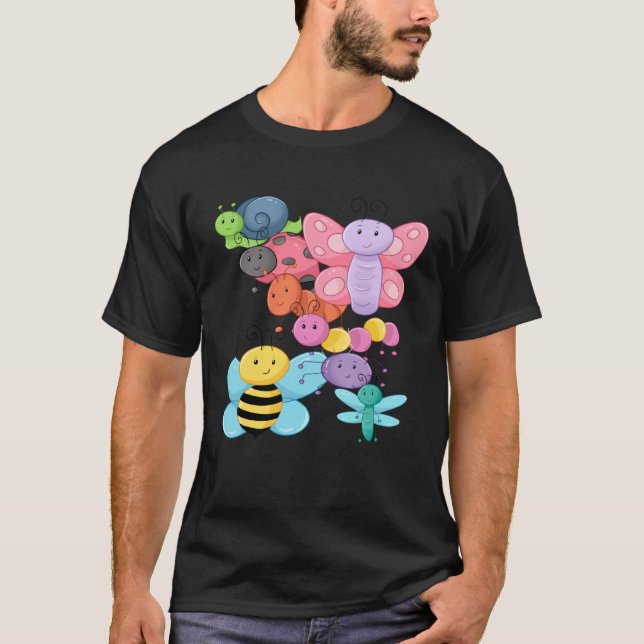 Camiseta Children s Creepy Crawly Eight Bugs (Frente)