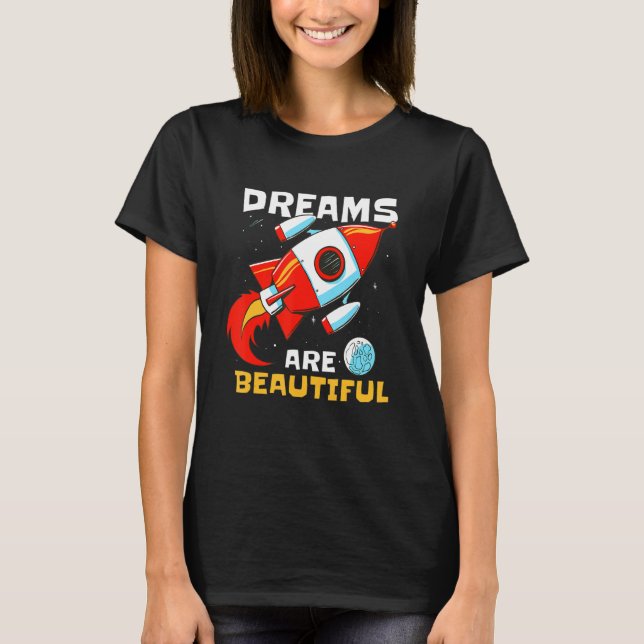 Camiseta Children's dreams space planets rocket (Frente)