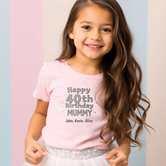 Camiseta Children's T-shirt for Mom's 40th Birthday Wishes (Criador carregado)
