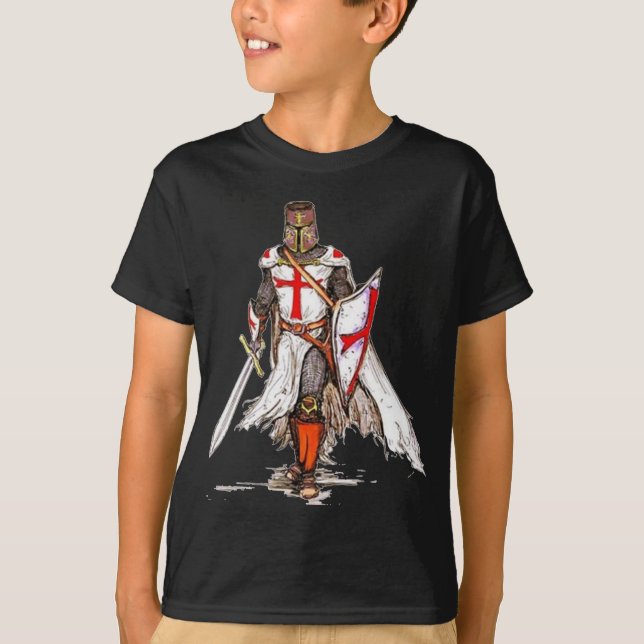 Camiseta childs templar do tshirt do cavaleiro (Frente)