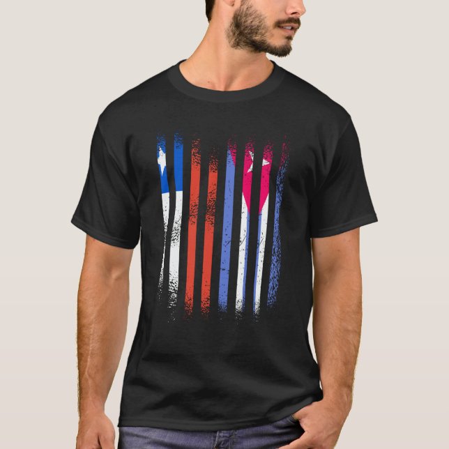 Camiseta Chile Flag Cuba Grown Country Flags Stripes (Frente)
