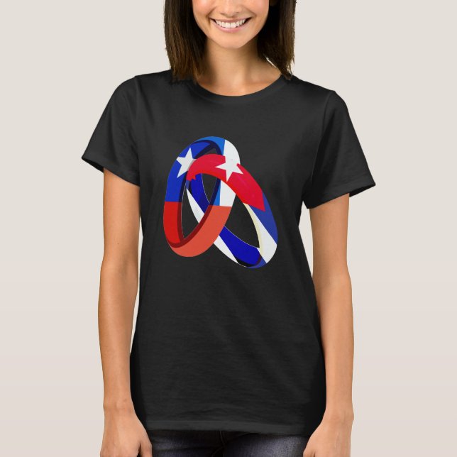 Camiseta Chile Flag Cuba Grown Ring Marriage Wedding (Frente)