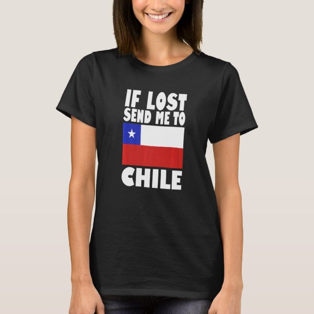 Camiseta Chile Flag Design  If lost send me to Chile Premiu (Frente)