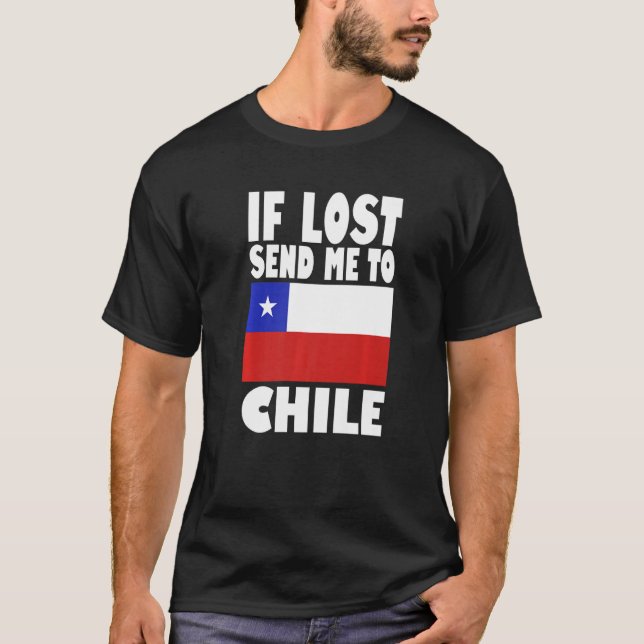Camiseta Chile Flag Design  If lost send me to Chile Premiu (Frente)