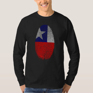 Camiseta Chile Flag Fingerprint Está No Meu Dna Para Chilea