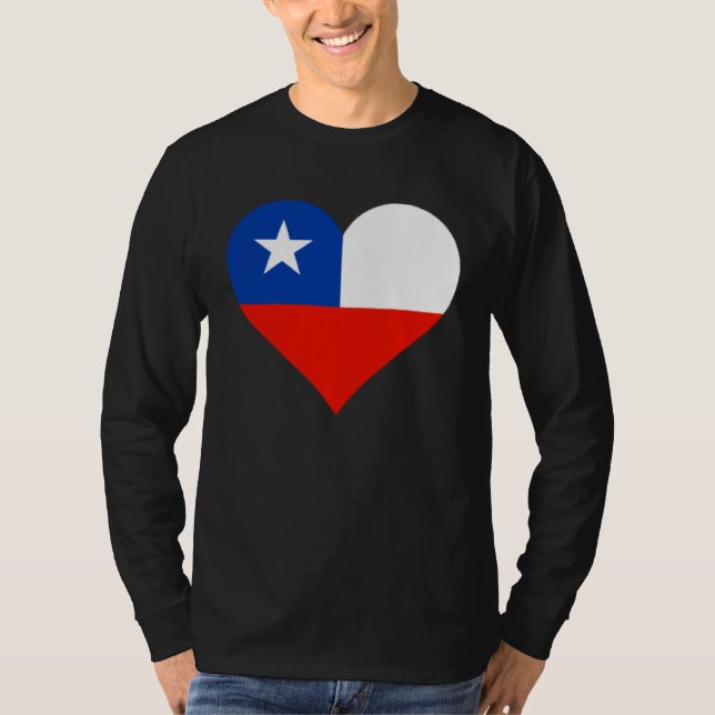Camiseta Chile Flag Heart Chile  Love Chile (Frente)