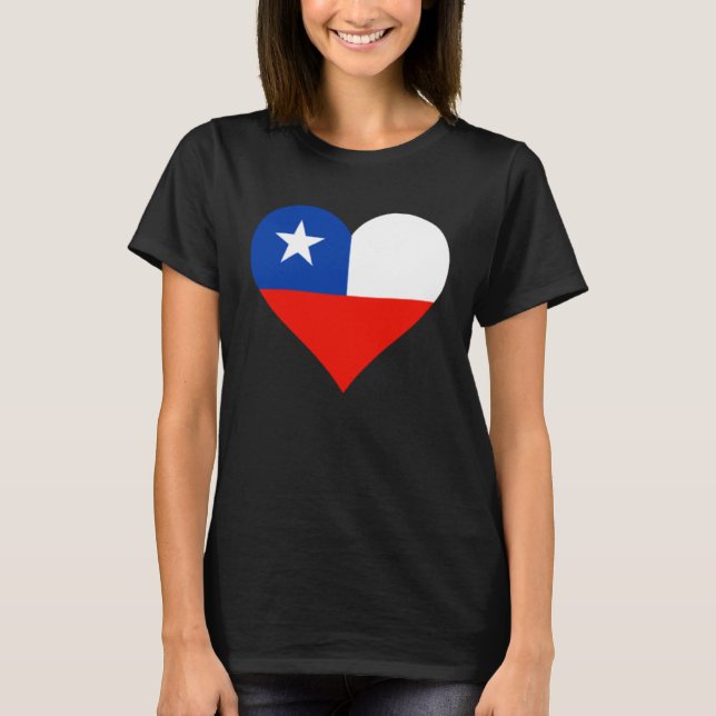 Camiseta Chile Flag Heart Chile  Love Chile (Frente)