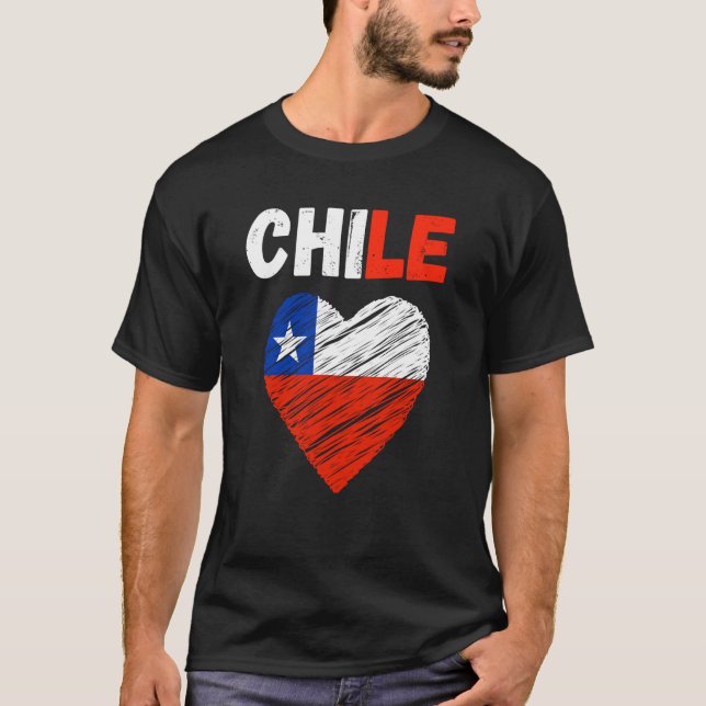 Camiseta Chile Flag Holiday Chile Heart Chilean Flag (Frente)