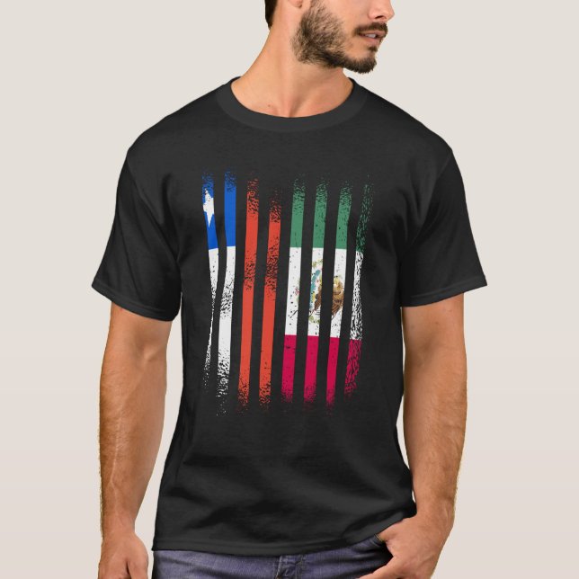 Camiseta Chile Flag Mexico Grown Country Flags Stripes (Frente)