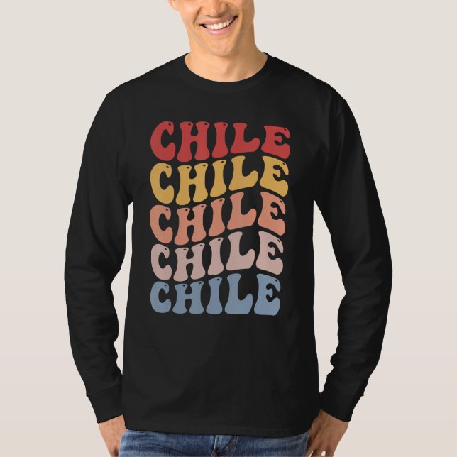 Camiseta Chile Groovy Retro Chilean (Frente)