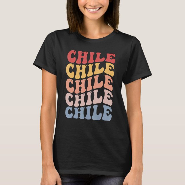 Camiseta Chile Groovy Retro Chilean (Frente)