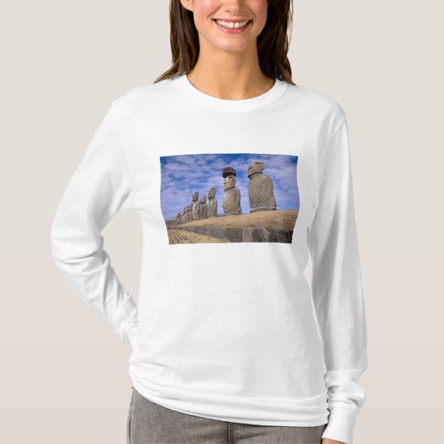 Camiseta Chile, Ilha de Páscoa. Os 15 Moais em Ahu (Frente)