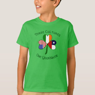 Camiseta Chile Irlanda EUA Trevo Bandeira Personalizada