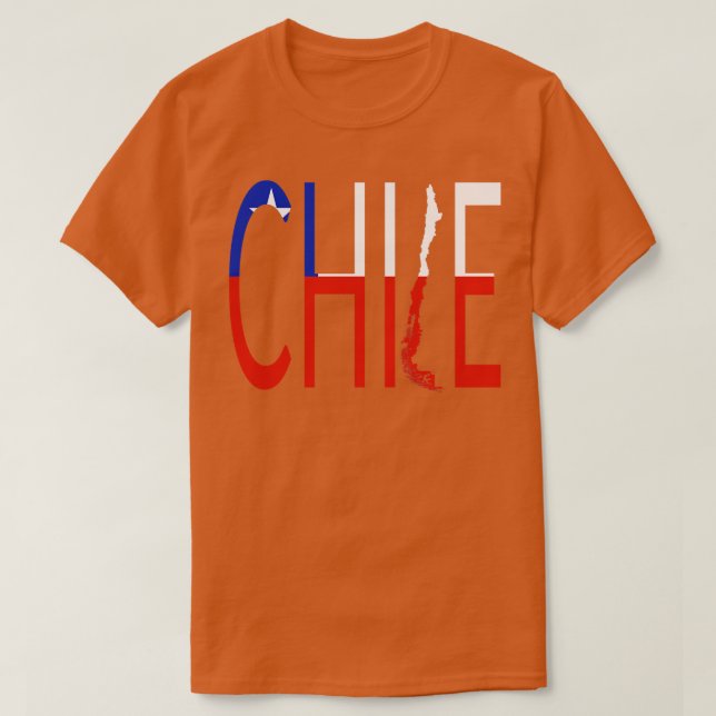 Camiseta Chile Map Flag Chileno (Frente do Design)