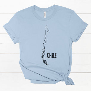 Camiseta Chile - Mapa Nacional da Fronteira Chilena