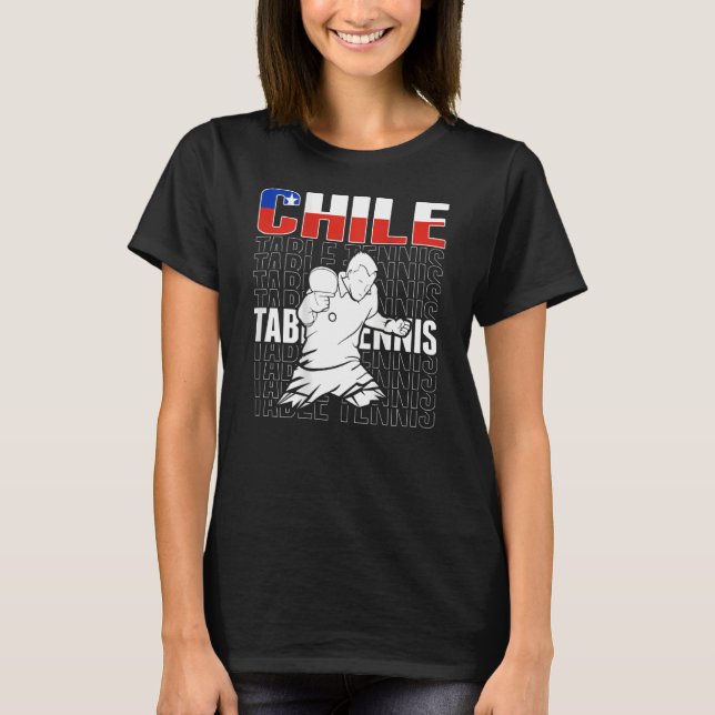 Camiseta Chile Mesa de apoio à Tênis Ping Pong Tea (Frente)