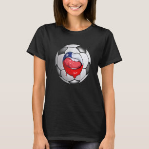 Camiseta Chile: Ventilador de futebol, boca de bandeira chi