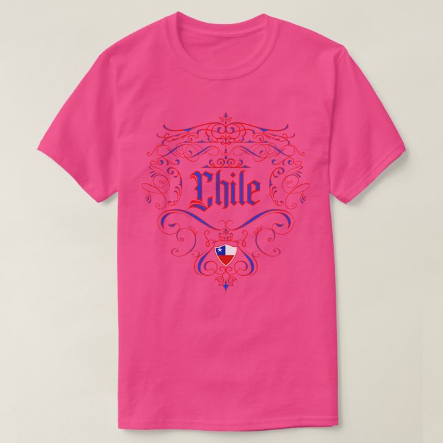 Camiseta Chile Vintage neon design (Frente do Design)