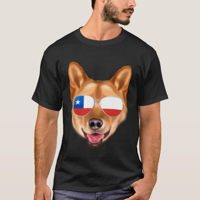 Camiseta Chilean Flag Finnish Spitz Dog Chile Pocket (Frente)