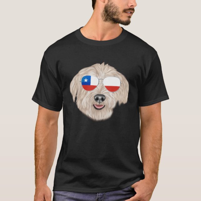 Camiseta Chilean Flag Glen of Imaal Terrier Dog Chile Pocke (Frente)
