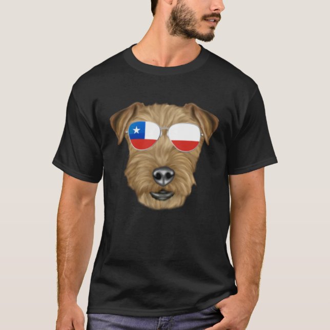 Camiseta Chilean Flag Lakeland Terrier Dog Chile Pocket (Frente)