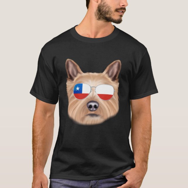 Camiseta Chilean Flag Norwich Terrier Dog Chile Pocket (Frente)