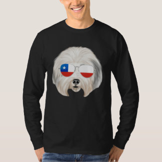 Camiseta Chilean Flag Old English Sheepdog Dog Chile Pocket