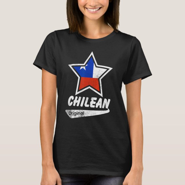Camiseta Chilean Original  Proud Chilean  Flag Chile (Frente)