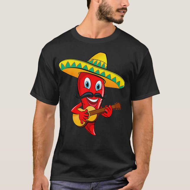 Camiseta Chili Mariachi Musical Premium Mexicano (Frente)