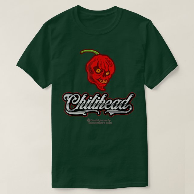 Camiseta Chili Pepper Merch Design Chilihead Grinning Chili (Frente do Design)