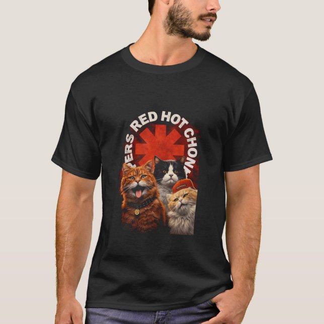 Camiseta Chili Peppers Cat Parody Poster, Funk Rock (Frente)