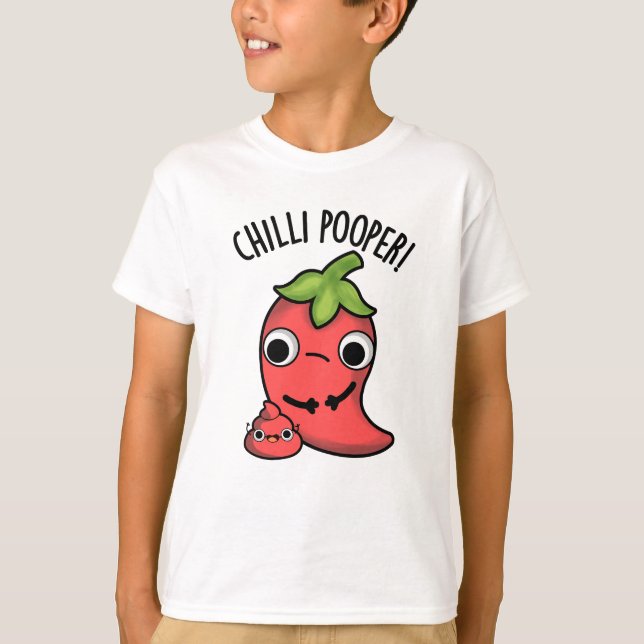 Camiseta Chili Poooper Engraçado Pepper Pun (Frente)
