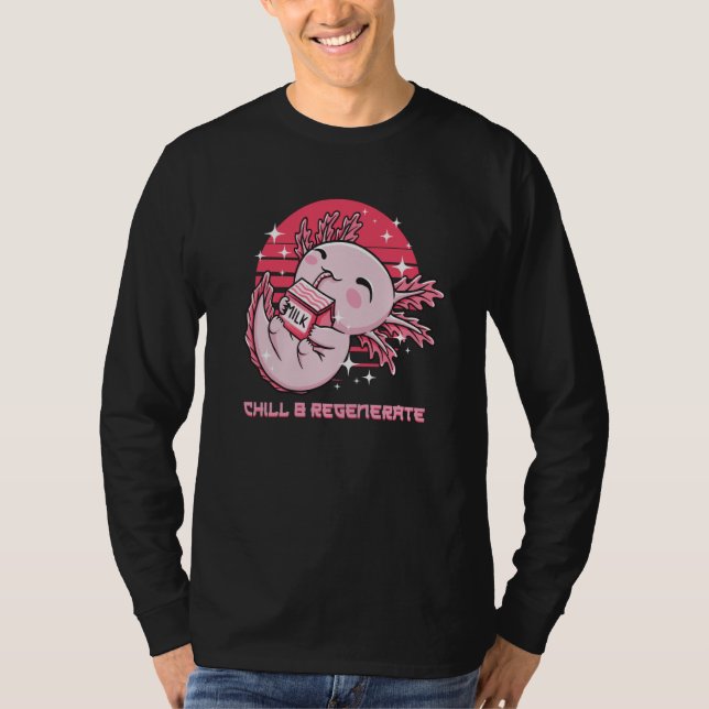 Camiseta Chill and Regenerate Axolotl Humor Salamander (Frente)