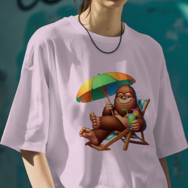 Camiseta Chill Bigfoot Beach Vibes Funny Summer Sasquatch (Criador carregado)