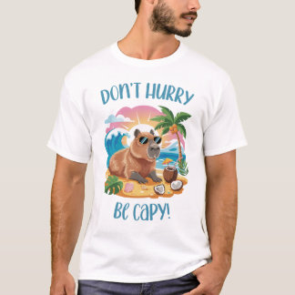 Camiseta Chill Capybara Beach Vibes - Não se apresse a ser